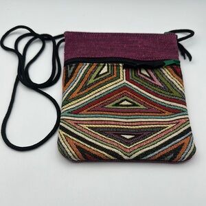 Multicolor Geometric Pattern Crossbody Bag